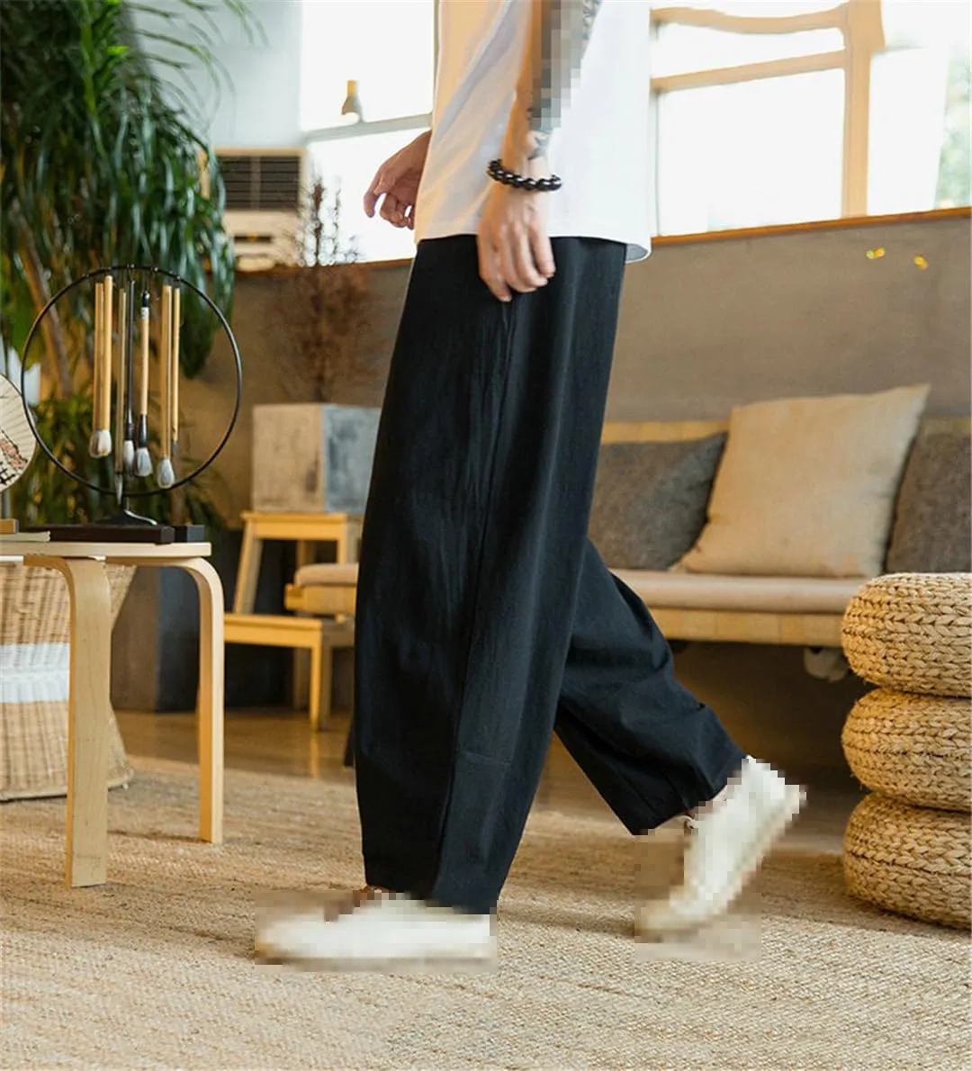 Vintage Men's Harem Pants Trousers Male Wide-Leg Pants Baggy Men Woman Casual Pants Streetwear