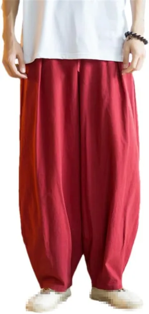Vintage Men's Harem Pants Trousers Male Wide-Leg Pants Baggy Men Woman Casual Pants Streetwear