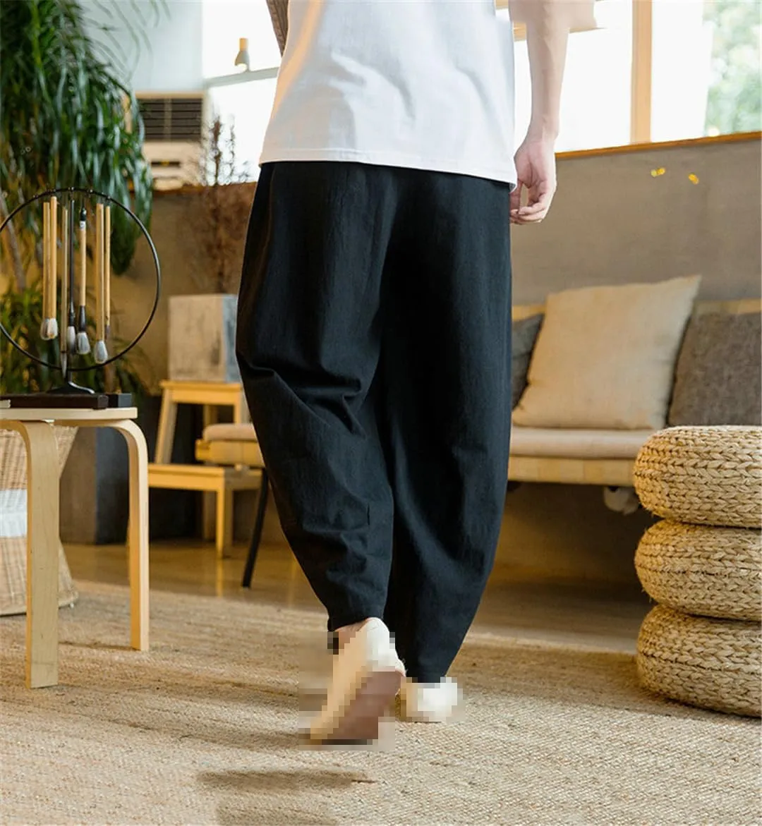 Vintage Men's Harem Pants Trousers Male Wide-Leg Pants Baggy Men Woman Casual Pants Streetwear