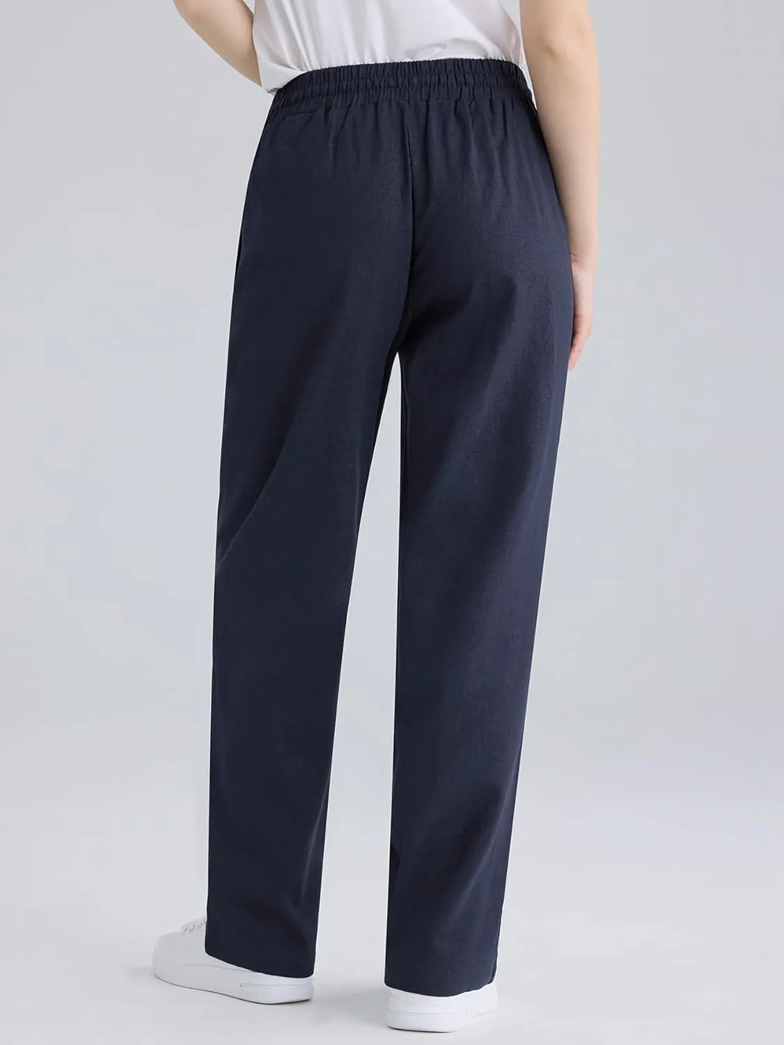 Weintee Women's Wide Leg Linen Pants with Pockets
