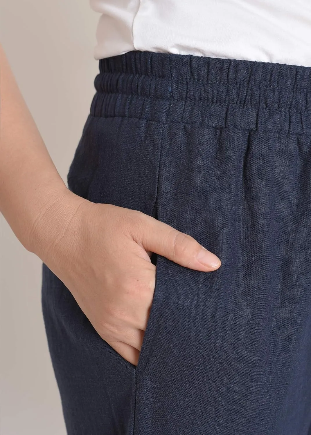 Weintee Women's Wide Leg Linen Pants with Pockets
