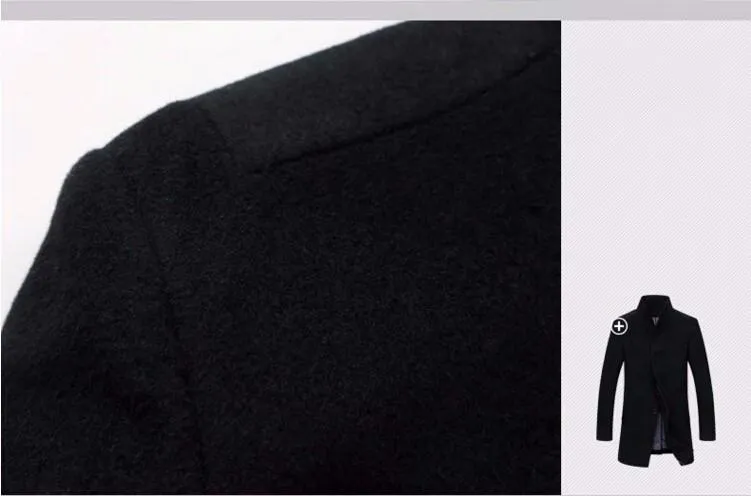 West Louis Winter Woolen Long Peacoat