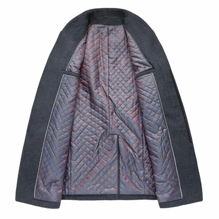 West Louis Winter Woolen Long Peacoat
