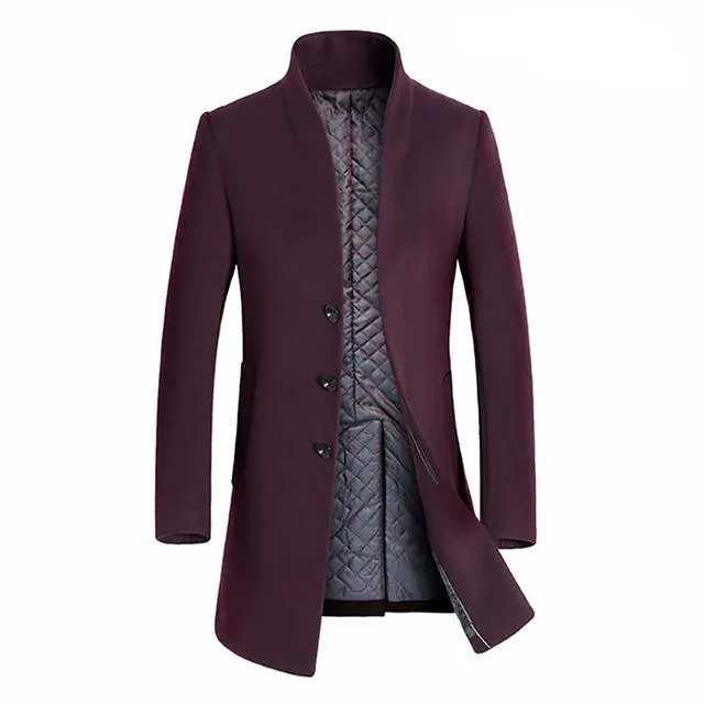 West Louis Winter Woolen Long Peacoat