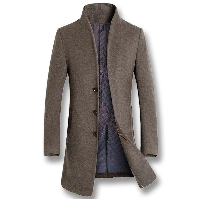 West Louis Winter Woolen Long Peacoat