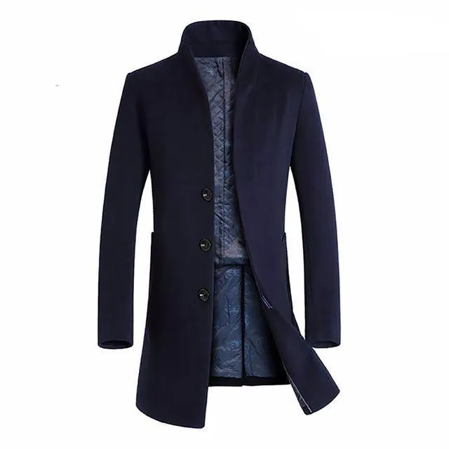 West Louis Winter Woolen Long Peacoat