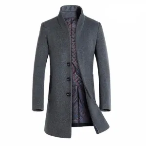 West Louis Winter Woolen Long Peacoat
