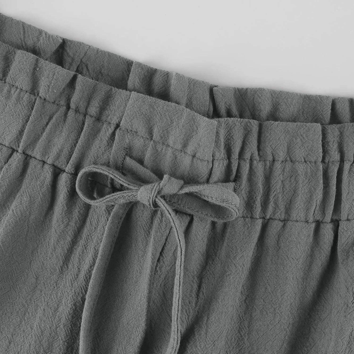 Wide Leg Pants for Women Linen Cotton Lightweight High Waisted Palazzo Pant Casual Loose Comfy Summer Beach Trousers