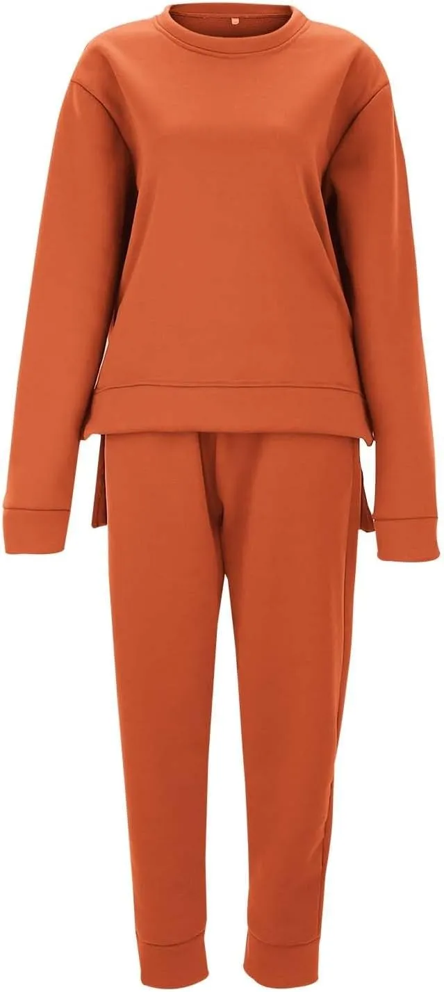 Women 2 Piece Outfits Long Sleeve V Neck Casual Dressy Sweatpants Hoodie Sweatshirt Jogger Sweatpants Outfits