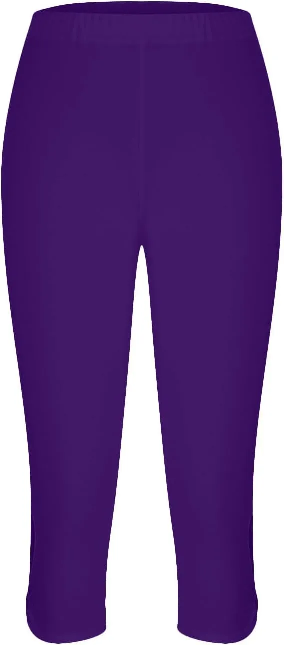 Women Capri Leggings 2024 Dressy Casual Summer Capris Knee Length Crop Pants Trendy Lightweight Ladies Clothing