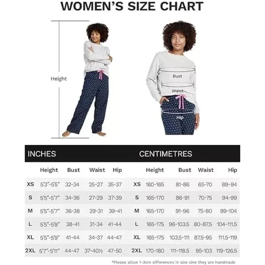 Women Pink Pyjamas Set Knit Lounge Bottom Pants and Long Sleeve Button Top