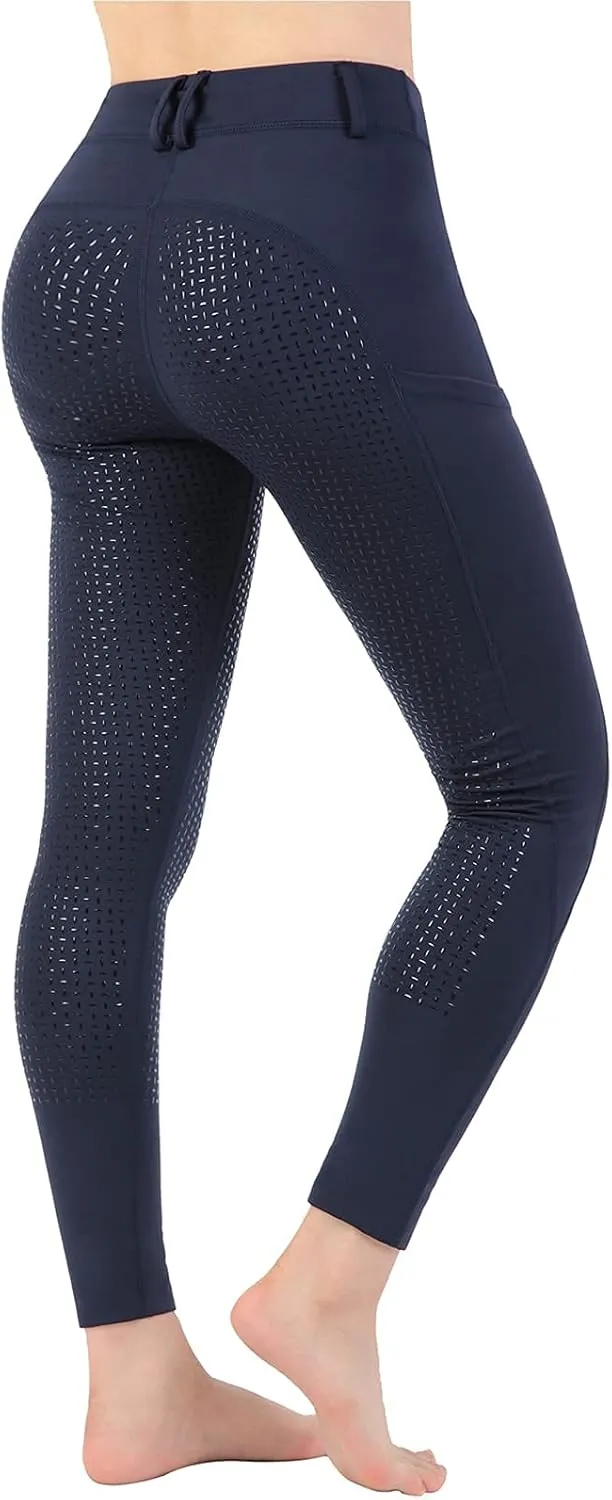 Women Riding Tights Pockets,Women Training Breeches Pants with Silicone Grip