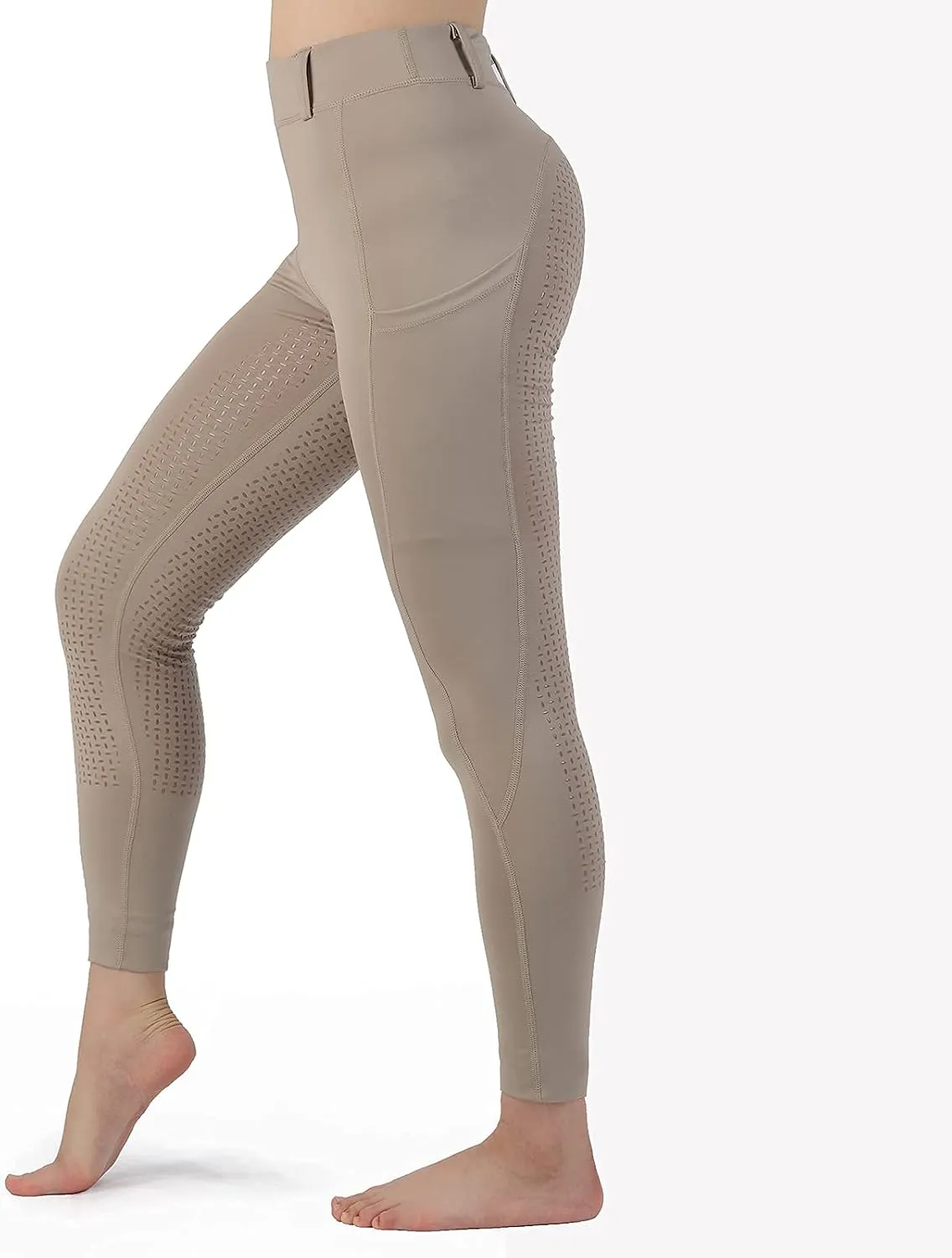 Women Riding Tights Pockets,Women Training Breeches Pants with Silicone Grip