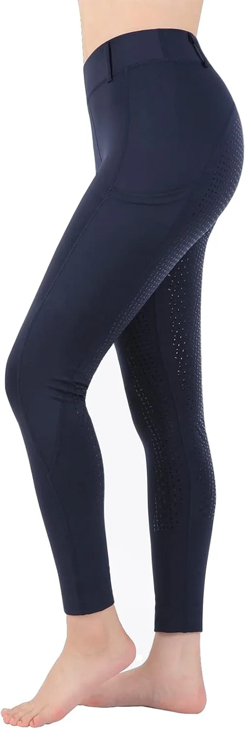Women Riding Tights Pockets,Women Training Breeches Pants with Silicone Grip