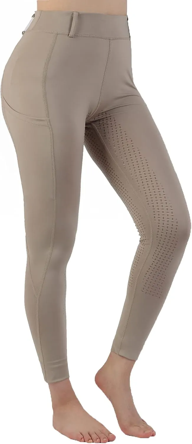 Women Riding Tights Pockets,Women Training Breeches Pants with Silicone Grip