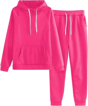 Women's 2 Piece Outfits Long Sleeve V Neck Graphic Workout Sweatshirt Wide Leg Sweatpant Tracksuit Sweatsuit