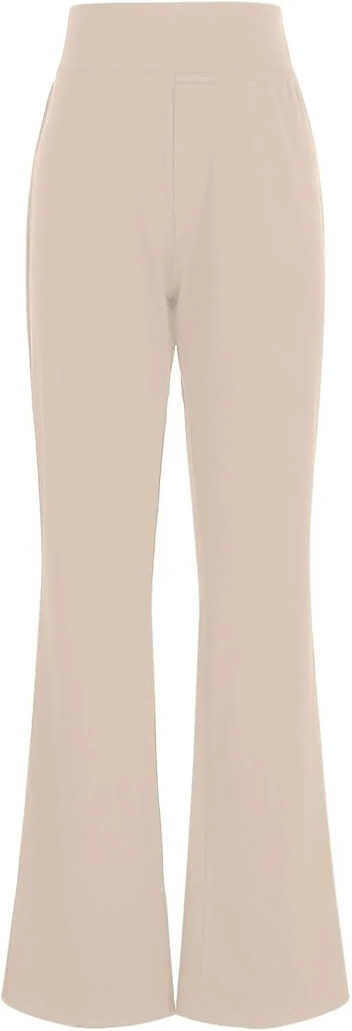 Womens Bootcut Dressy Pants Business Casual Work Pants with Pockets High Waist Stretchy Trousers Pull On Office