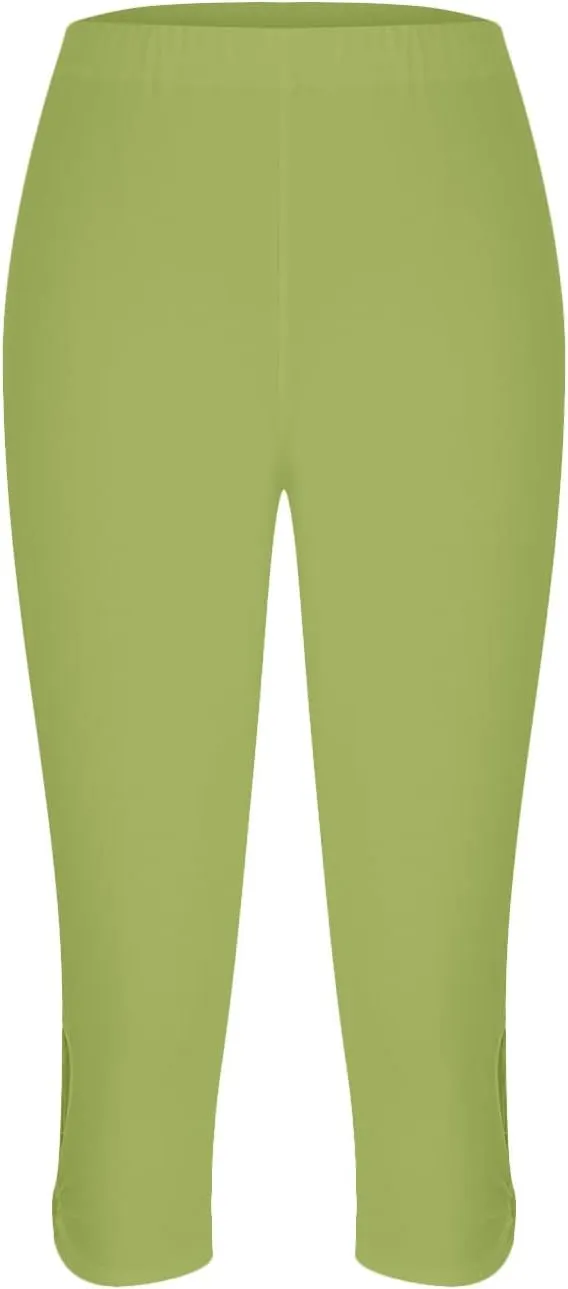Womens Capri Leggings Summer Plus Size Capris Workout Yoga High Waisted Capri Pants Casual Pull On Capris with Pockets