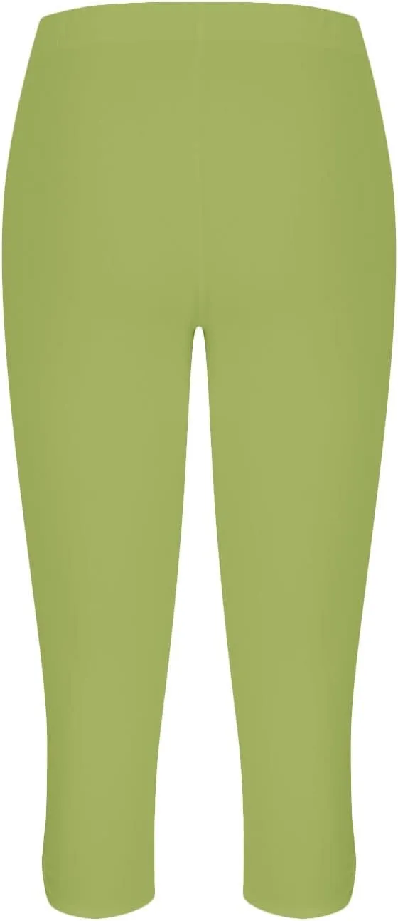 Womens Capri Leggings Summer Plus Size Capris Workout Yoga High Waisted Capri Pants Casual Pull On Capris with Pockets