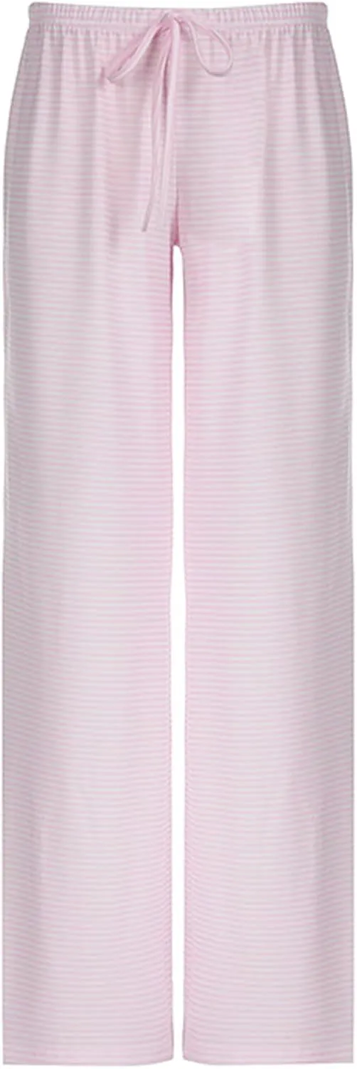 Women's Comfy Pajama Loose Casual Drawstring Lounge Pants - Striped Print Stretch Wide Leg