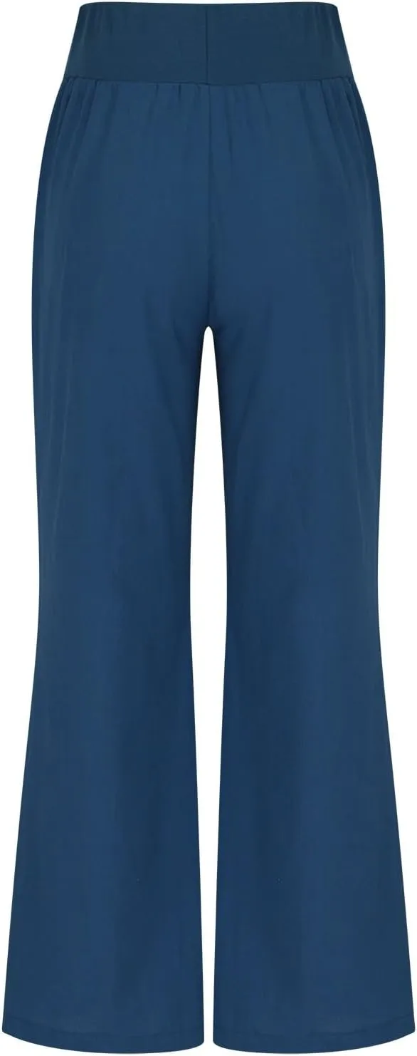 Womens Cotton Linen Summer Y2K Fashion Pants Low Waist Ankle Length Slim-Fit Pant Trousers Office