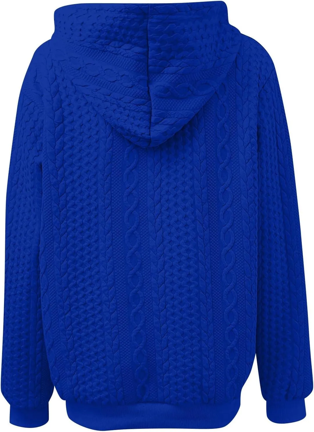 Women's Hoodie Long Sleeve Knit Solid Color Drawstring Sweatshirts 2024 Fall Winter Fashion Warm Pullover Hoodies