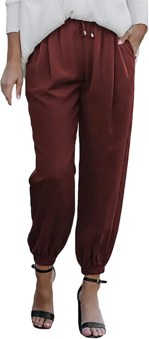 Womens Linen Summer Split Flowy Palazzo Lounge Pants Elastic Waist Bootcut Loose Fit Palazzo Pants Work Business