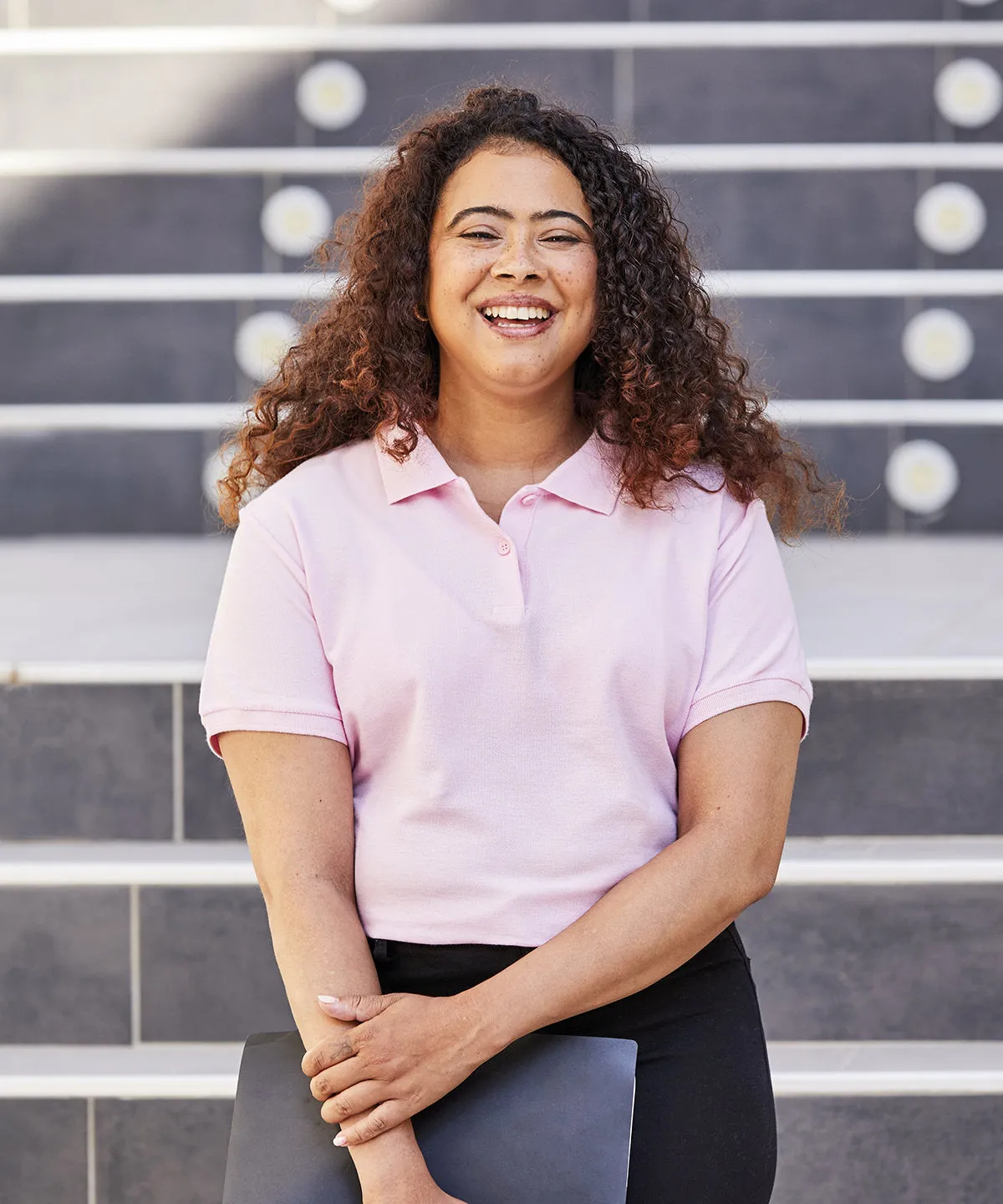 Womens premium polo | Light Graphite