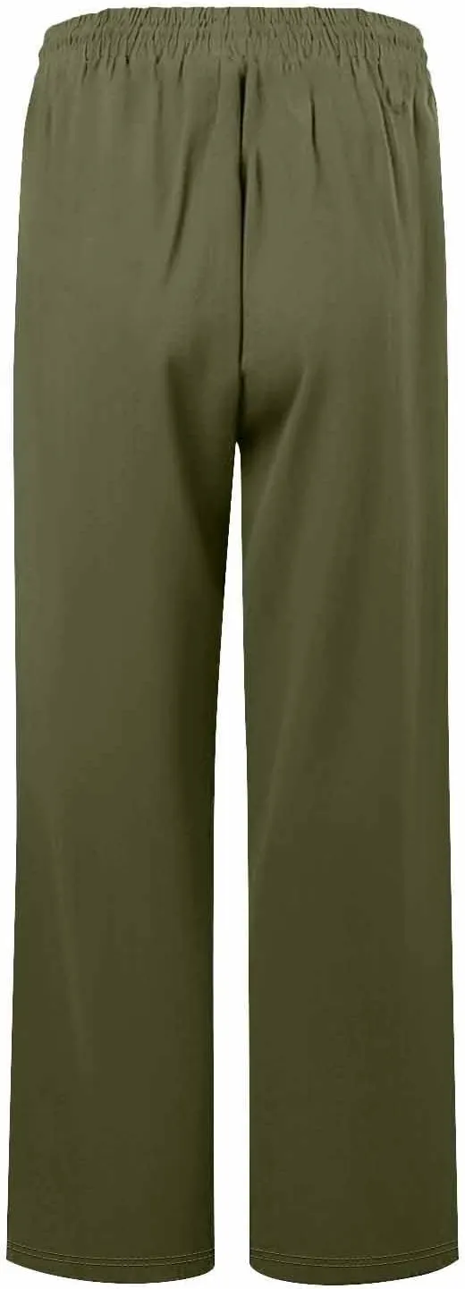Womens Roll Up Capri Pants Cotton Linen High Waisted Drawstring Pants with Pocket 2025 Summer Lounge Elastic Trousers