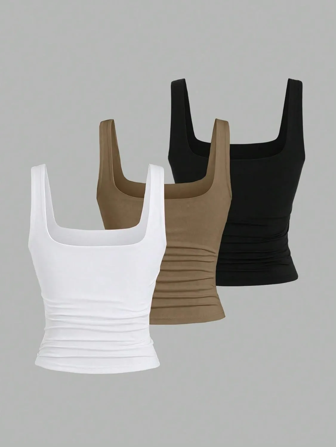 Womens Sleeveless Camisole Tank Tops Blouse Regular Slimming Casual Solid Color Tank Top