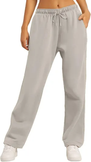 Womens Sweatpants 2025 Baggy High Waisted Wide Leg Trousers Loose Drawstring Elastic Waist Athletic Pant with Pocket