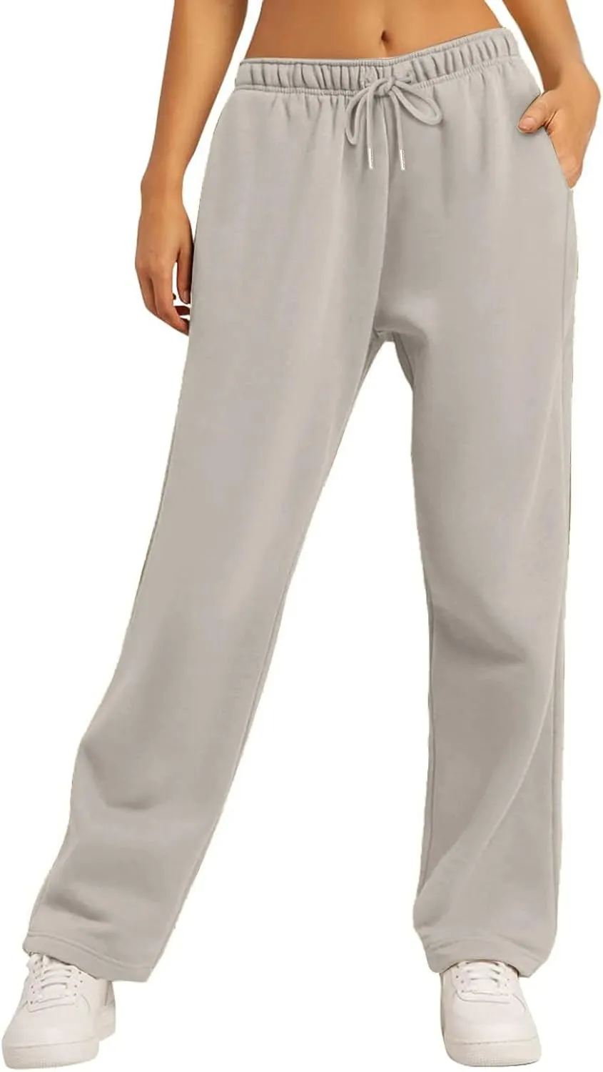 Womens Sweatpants 2025 Baggy High Waisted Wide Leg Trousers Loose Drawstring Elastic Waist Athletic Pant with Pocket