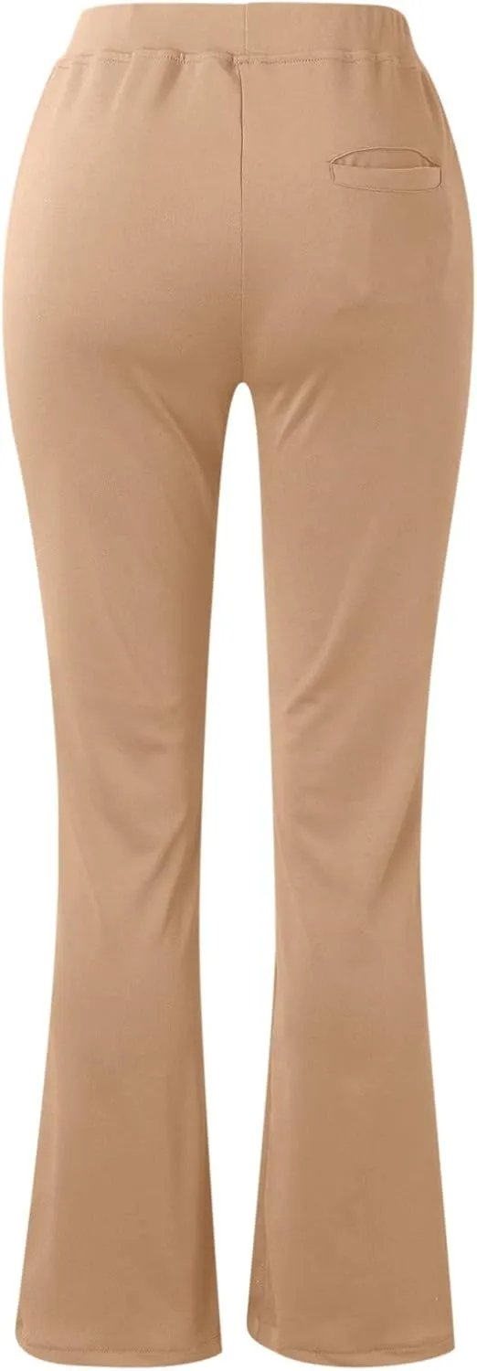 Work Slacks for Women 2025 Knit High Waist Office Dress Petite Yoga Pants Business Casual Pant Trousers Pantalones