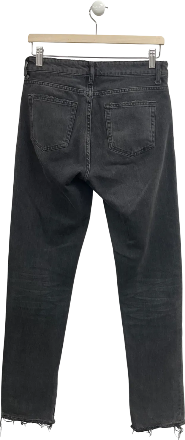 ZARA Black Split Hem Jeans UK 8