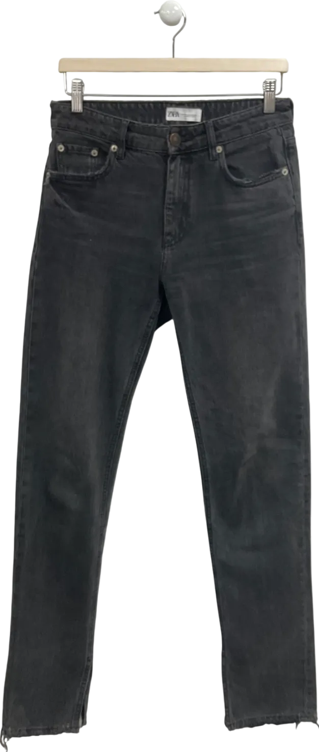 ZARA Black Split Hem Jeans UK 8