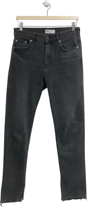 ZARA Black Split Hem Jeans UK 8
